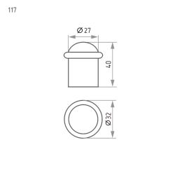 Ограничитель дверной НОРА-М 117 (мат.никель)