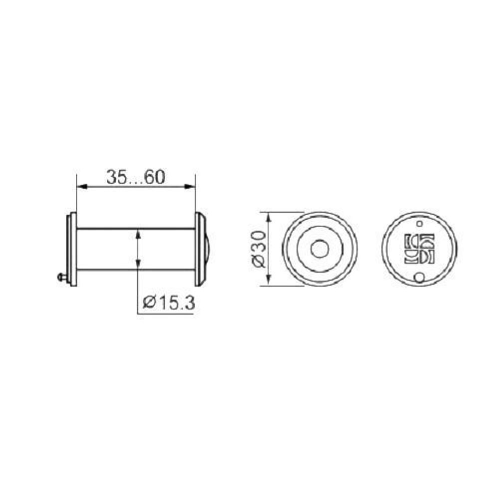 Глазок дверной FUARO DVZ1, 16/200/35-60 GP золото /27291/