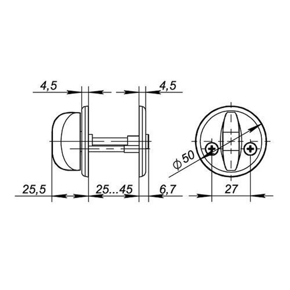 Ручка поворотная FUARO WC-001 WH белый /38145/
