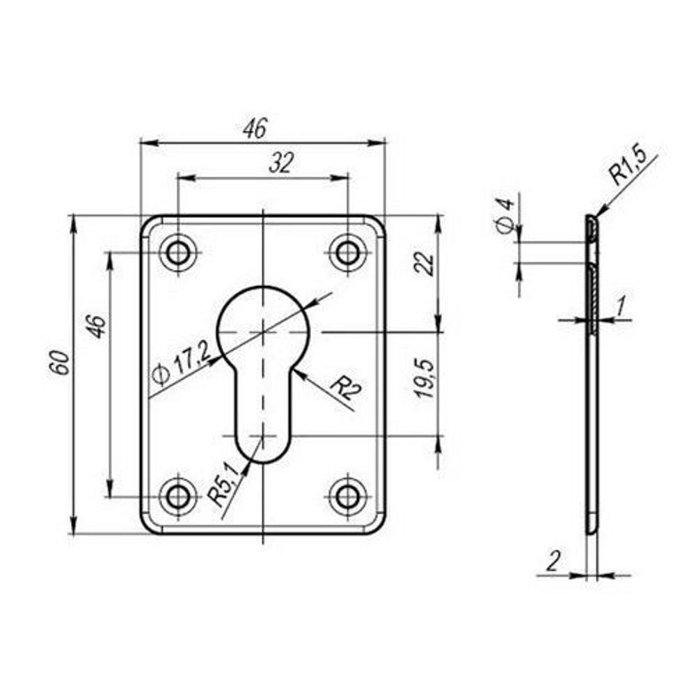 Накладка цилиндровая APECS DP-C-01 G золото (1 шт)