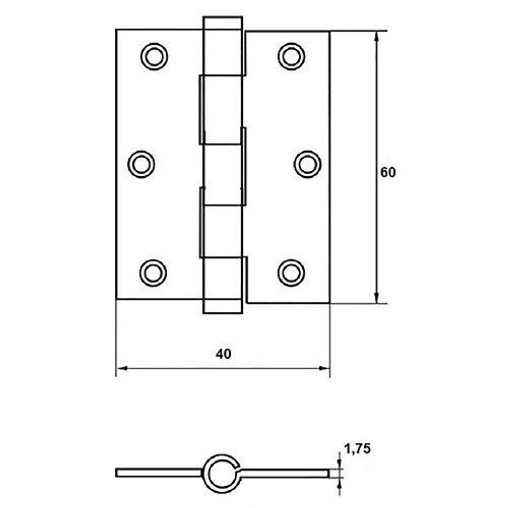 Петля дверная универсальная AVERS 60x40x1,75 AB бронза (1 шт)